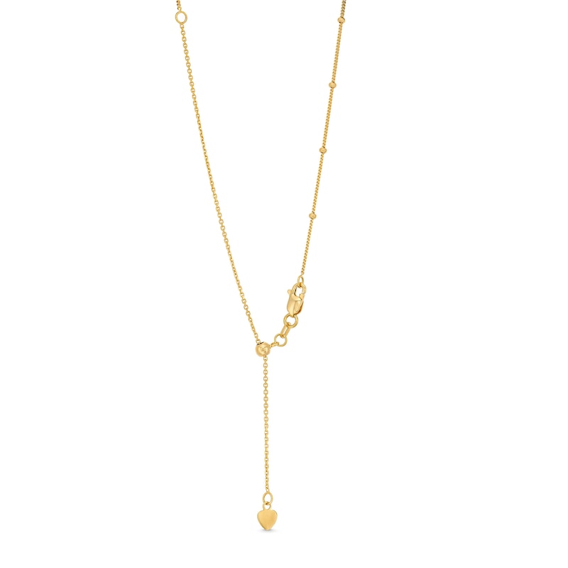 Main Image 3 of Bead Station Cross Necklace in Solid 14K Gold - 16”
