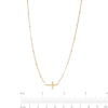 Thumbnail Image 4 of Bead Station Cross Necklace in Solid 14K Gold - 16”
