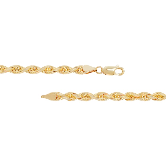 3.7mm Silk Ropeâ¢ Chain Bracelet in Hollow 14K Gold - 7.5"