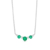 Thumbnail Image 1 of Emerald and 1/6 CT. T.W. Diamond Three-Stone Necklace in Sterling Silver - 18”