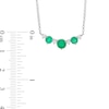 Thumbnail Image 3 of Emerald and 1/6 CT. T.W. Diamond Three-Stone Necklace in Sterling Silver - 18”