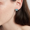Thumbnail Image 2 of Blue and White Lab-Created Opal and White Lab-Created Sapphire Stud Earrings in Sterling Silver