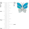 Thumbnail Image 3 of Blue and White Lab-Created Opal and White Lab-Created Sapphire Stud Earrings in Sterling Silver