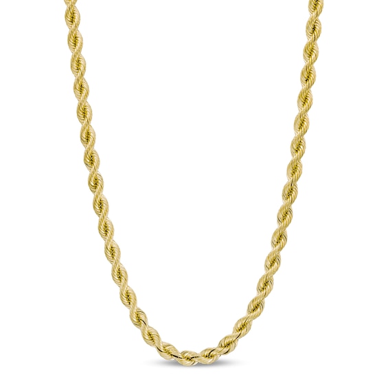 3.7mm Silk Rope⢠Chain Necklace in Semi-Solid 14K Gold - 18"