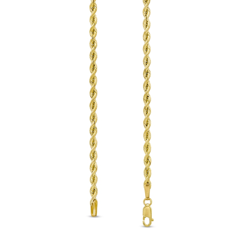 2.5mm Rope Chain Necklace in Semi-Solid 14K Gold - 18"