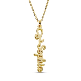 Zodiac Sign Vertical Name Pendant (1 Line and Sign) - 21”