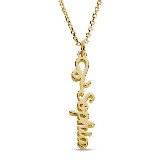 Zodiac Sign Vertical Name Pendant (1 Line and Sign) - 21â