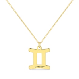 Zodiac Sign Name Pendant (1 Sign and Line)