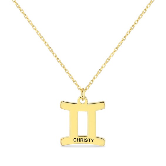 Zodiac Sign Name Pendant (1 Sign and Line)
