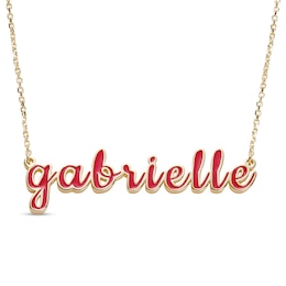 Enamel Lowercase Script Name Necklace (1 Color and Line) - 20"