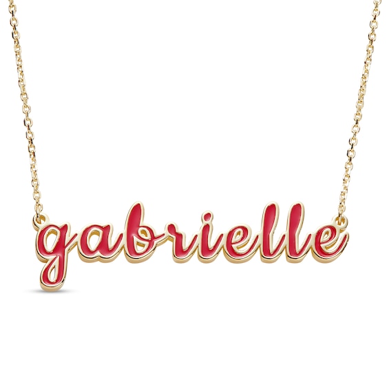 Enamel Lowercase Script Name Necklace (1 Color and Line) - 20"