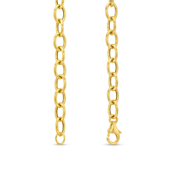 Rounded Rectangular Sculpted Oval Pendant in Hollow 14K Gold â 17â
