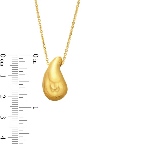 Sculpted Oval Diamond-Cut Pendant in Hollow 14K Gold â 17â