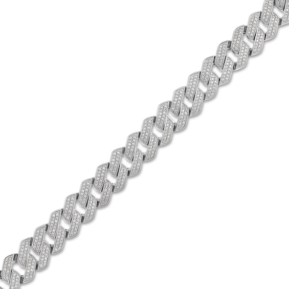 2 CT. T.w. Diamond Squared Curb Chain Bracelet in 10K White Gold - 8.5"