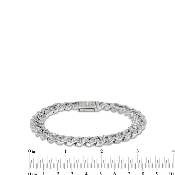 2 CT. T.w. Diamond Squared Curb Chain Bracelet in 10K White Gold - 8.5"