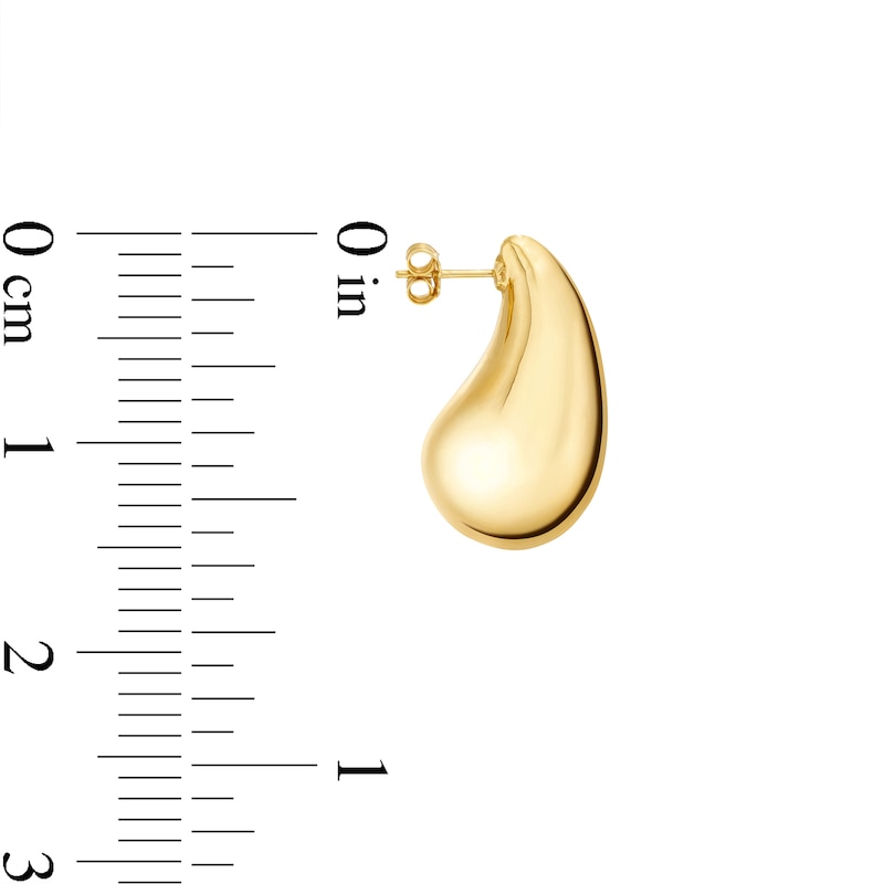 Main Image 3 of Sculpted Teardrop Earrings in Hollow 14K Gold