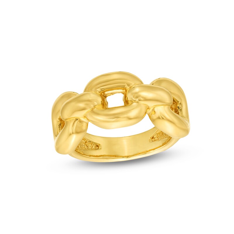 Main Image 1 of Sculpted Chain Link Ring in Hollow 14K Gold