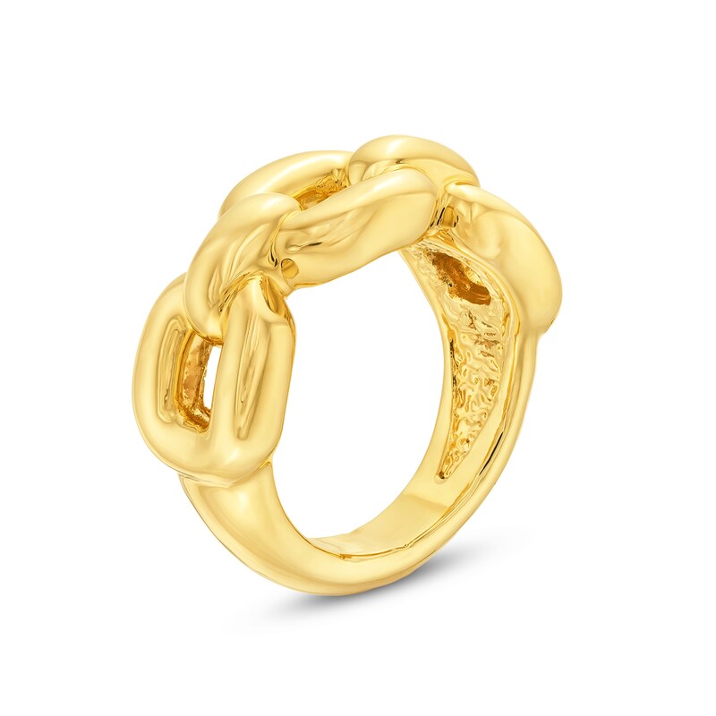Main Image 3 of Sculpted Chain Link Ring in Hollow 14K Gold