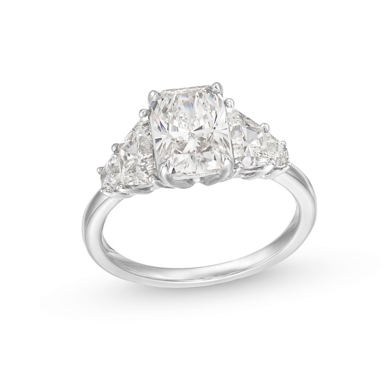 3-3/8 CT. T.w. Radiant-Cut Certified Lab-Grown Diamond Five-Stone Engagement Ring in 14K White Gold (F/Vs2)