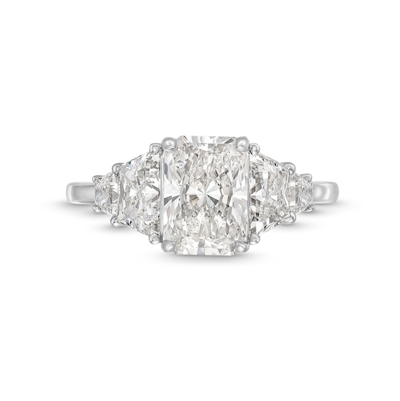 3-3/8 CT. T.w. Radiant-Cut Certified Lab-Grown Diamond Five-Stone Engagement Ring in 14K White Gold (F/Vs2)