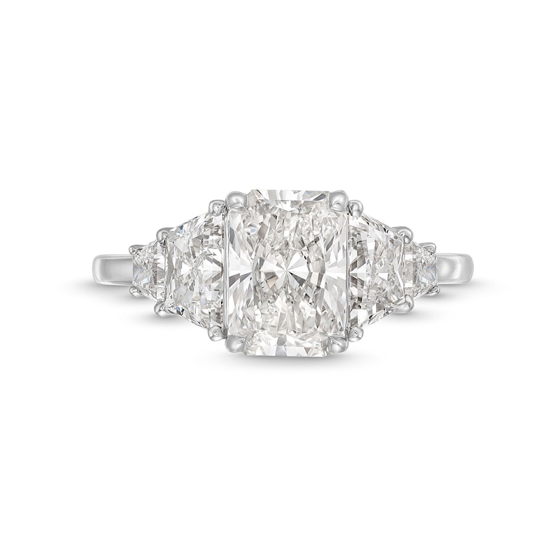 3-3/8 CT. T.W. Radiant-Cut Certified Lab-Created Diamond Five-Stone Engagement Ring in 14K White Gold (F/VS2)