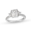 Thumbnail Image 1 of 2-7/8 CT. T.W. Emerald-Cut Certified Lab-Grown Diamond Three-Stone Engagement Ring In 14K White Gold (F/VS2)