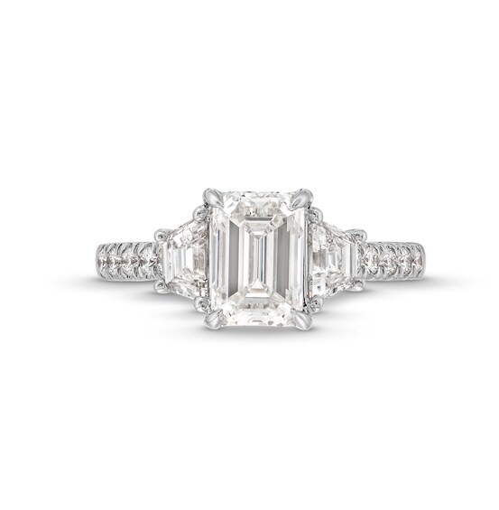 2-7/8 CT. T.w. Emerald-Cut Certified Lab-Grown Diamond Three-Stone Engagement Ring In 14K White Gold (F/Vs2)