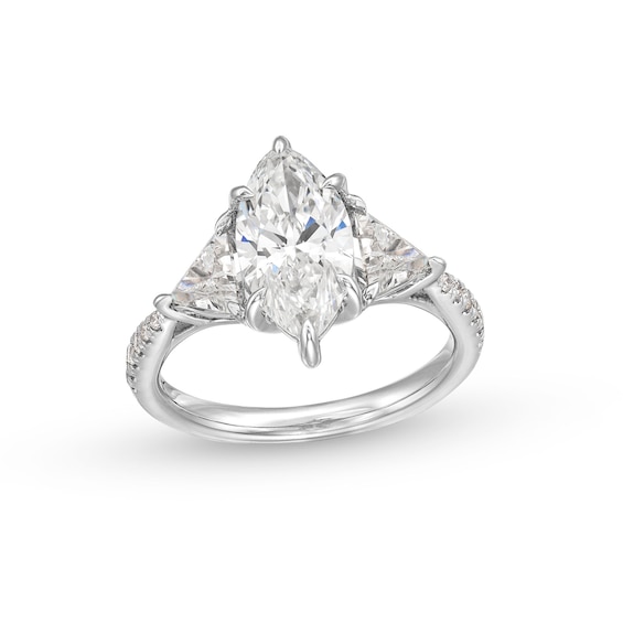 3-1/3 CT. T.w. Marquise-Cut Certified Lab-Grown Diamond Three-Stone Engagement Ring in 14K White Gold (F/Vs2)
