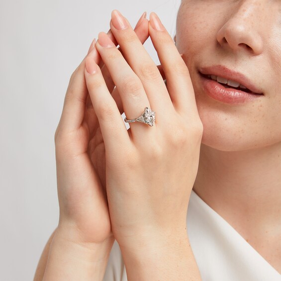 3-1/3 CT. T.w. Marquise-Cut Certified Lab-Grown Diamond Three-Stone Engagement Ring in 14K White Gold (F/Vs2)