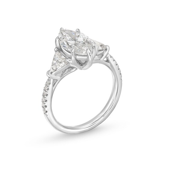 3-1/3 CT. T.w. Marquise-Cut Certified Lab-Grown Diamond Three-Stone Engagement Ring in 14K White Gold (F/Vs2)