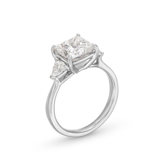 3-1/2 CT. T.w. Princess-Cut Certified Lab-Grown Diamond Three-Stone Engagement Ring in 14K White Gold (F/Vs2)
