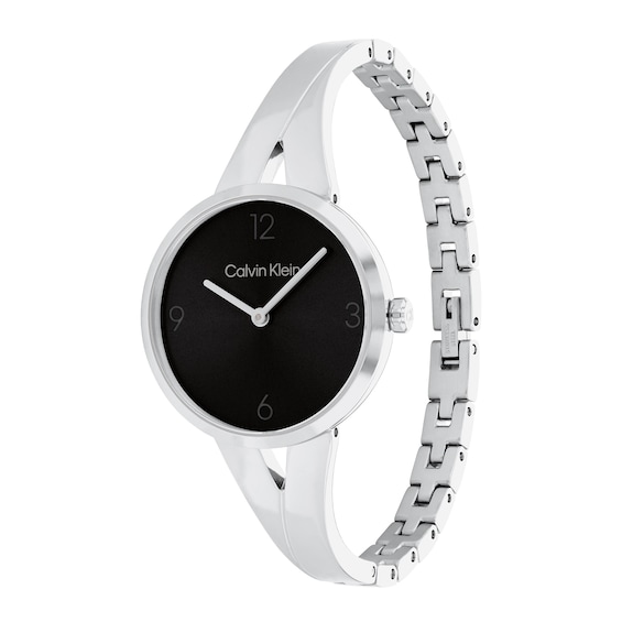 Ladiesâ Calvin Klein Tapered Bangle Watch with Black Dial (Model