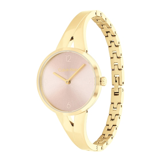 Ladiesâ Calvin Klein Tapered Bangle Watch with Black Dial (Model: 25100027)