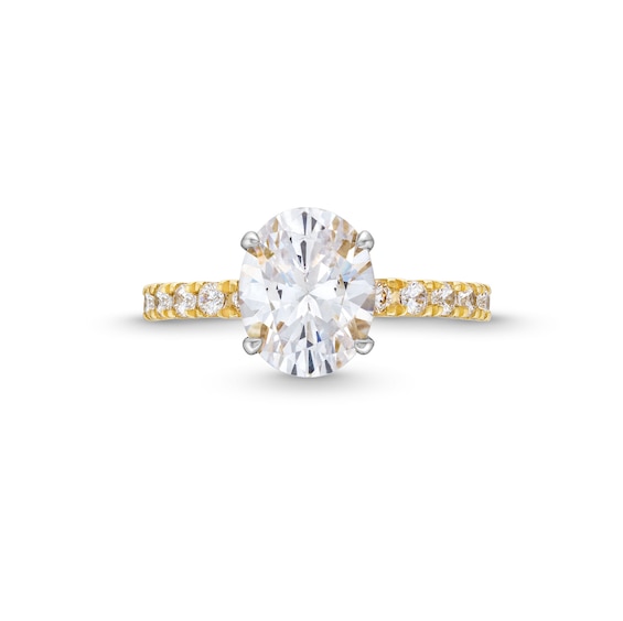 2-3/4 CT. T.w. Certified Oval Lab-Grown Diamond Hidden Frame Engagement Ring in 14K Gold (F/Vs2)
