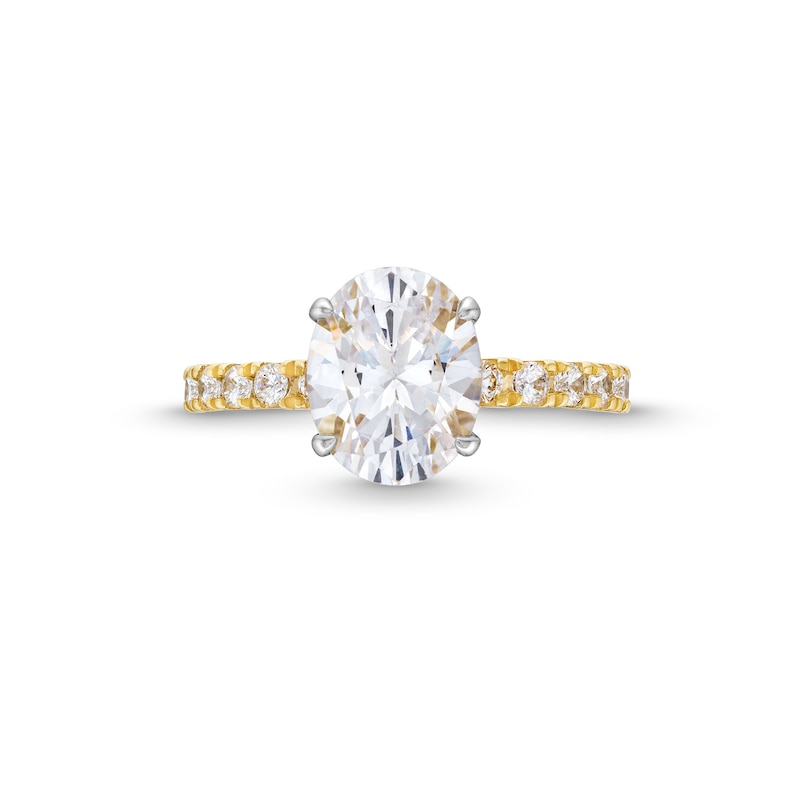 Main Image 4 of 2-3/4 CT. T.W. Certified Oval Lab-Grown Diamond Hidden Frame Engagement Ring in 14K Gold (F/VS2)