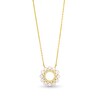 Thumbnail Image 1 of Cultured Pearl and 1/15 CT. T.W. Diamond Mini Circle Necklace in 10K Gold-18”