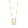 Thumbnail Image 0 of Cultured Pearl and 1/15 CT. T.W. Diamond Mini Circle Necklace in 10K Gold - 18”