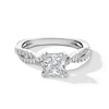 Thumbnail Image 0 of 1-3/8 CT. T.W. Certified Princess-Cut Lab-Created Diamond Twist Shank Engagement Ring in 14K White Gold (I/SI2)