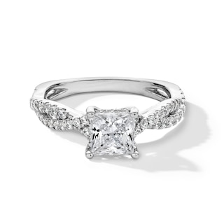 Classic Symphony 1-3/8 CT. T.W. Certified Princess-Cut Lab-Grown Diamond Engagement Ring in 14K White Gold (F/VS2)