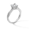 Thumbnail Image 2 of 1-3/8 CT. T.W. Certified Princess-Cut Lab-Created Diamond Twist Shank Engagement Ring in 14K White Gold (I/SI2)