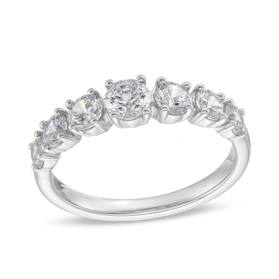 1-1/4 CT. T.w. Certified Lab-Created Diamond Graduated Seven Stone Anniversary Band in 10K White Gold (F/Si2)