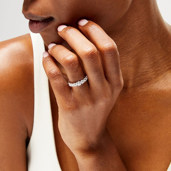 1-1/4 CT. T.w. Certified Lab-Grown Diamond Graduated Seven Stone Anniversary Band in 10K White Gold (F/Si2)