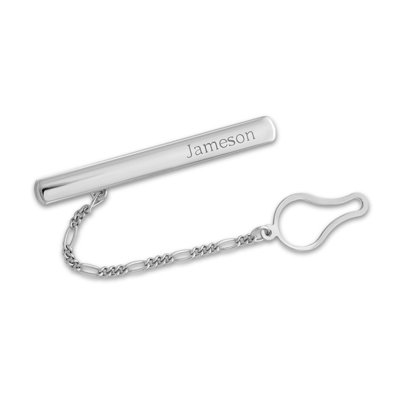 Engravable Tie Clip in Solid Sterling Silver (1 Line)