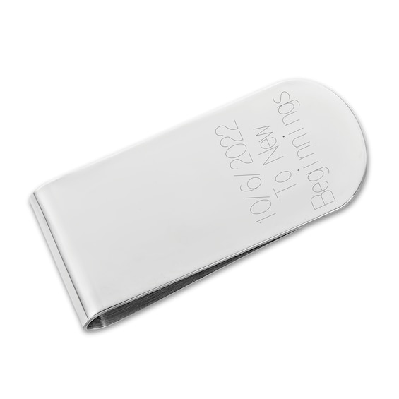 Engravable Money Clip in Solid Sterling Silver (1-4 Lines)