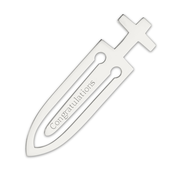 Engravable Cross Bookmark in Solid Sterling Silver (1-5 Characters)