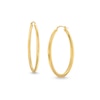 Thumbnail Image 0 of 57.0mm Oval Hoop Earrings in Sculpted Hollow 14K Gold