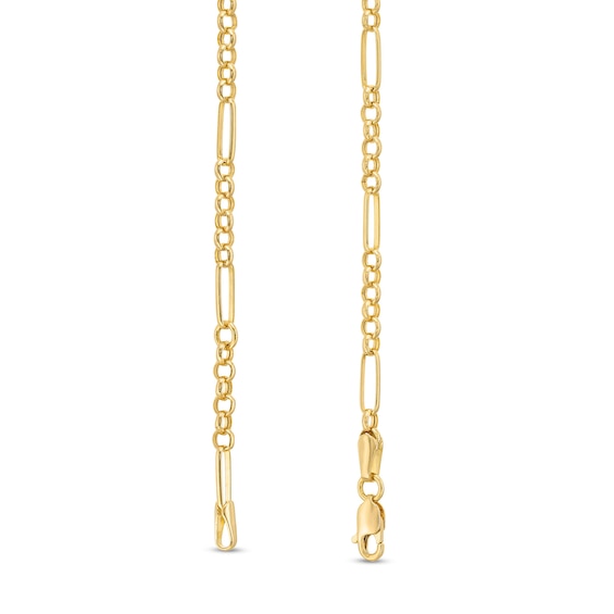 Semi-Solid Rolo Chain Anklet in 10K Gold – 10”