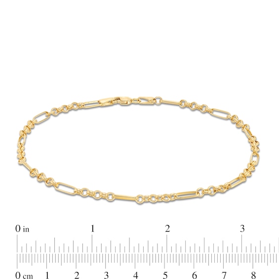 Semi-Solid Rolo Chain Anklet in 10K Gold – 10”