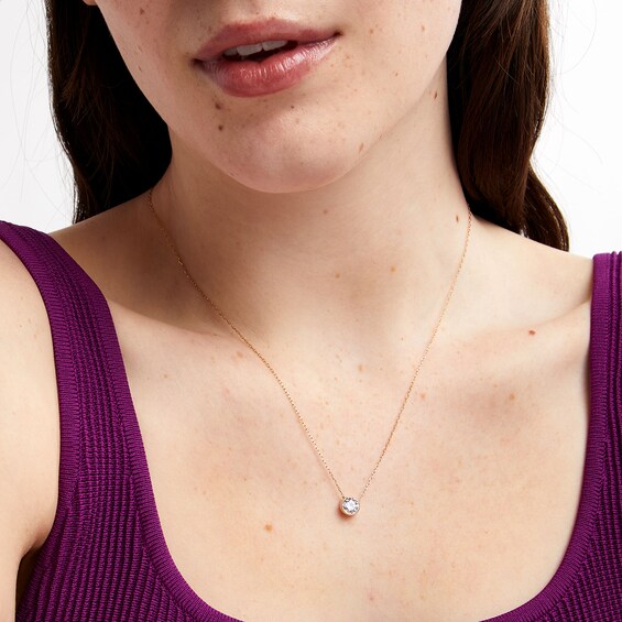 1 CT. Certified Lab-Grown Diamond Bezel-Set Solitaire Pendant in 14K Gold (F/Si2)