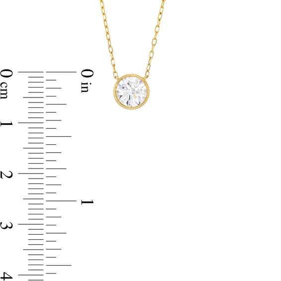1 CT. Certified Lab-Grown Diamond Bezel-Set Solitaire Pendant in 14K Gold (F/Si2)